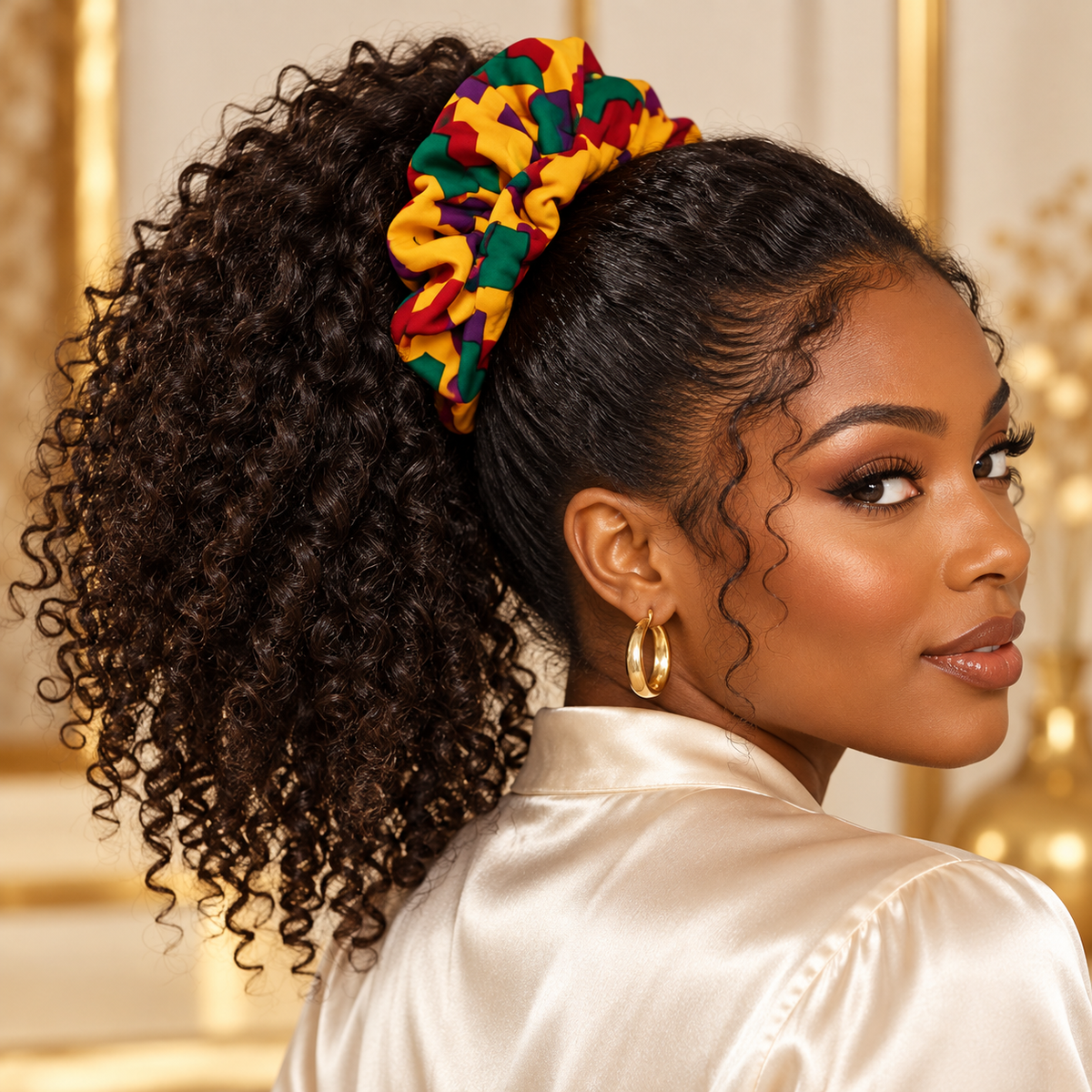 African Print Hair Scrunchies