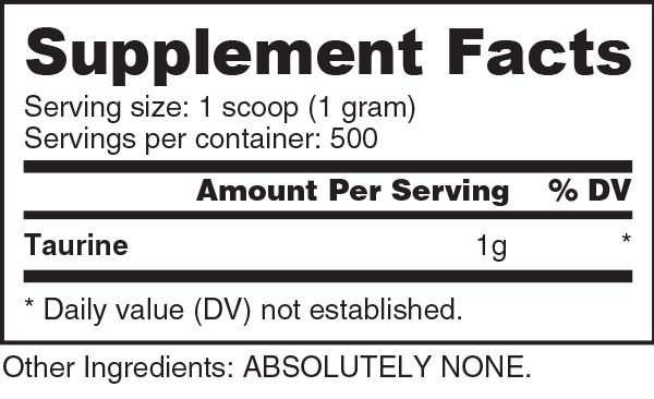NutraBio Taurine Powder - 500g