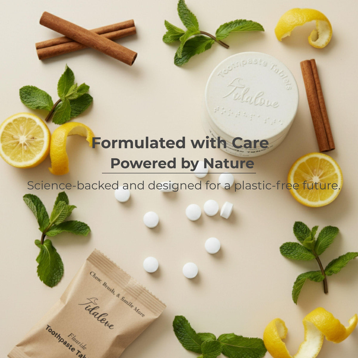 Fluoride Cool Mint Toothpaste Tablets – 1-Month Supply | 5% nHAp