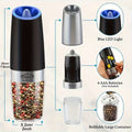 2pcs gravity powered electric salt pepper grinder battery